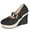 Black, variant on Lenago Womens Summer Sandals Slip-On Flatform Shoes Soft Suede Comfortable Breathable High Wedge Casual Footwear Evening Party Wedding Shoes