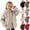 Beige, variant on Girls Teddy Fleece Jacket Casual Loose Stand Collar Long Sleeve Full Zip Sherpa Fuzzy Coat Kids Lightweight Winter Warm Outwear