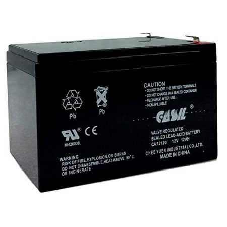 CASIL 12v 12ah F2PTV Beamer Electric Scooter Battery Rad2Go Great White E-36 Razor E500S Reflexx Sunbird ZZ Cruiser Rider MX500 & MX650 W15128190003 Rechargeable Sealed Lead Acid DEEP-Cycle