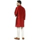 SKAVIJ Hommes Kurta Pyjama Mis Art Soie Indien Robe de Soirée de Mariage Red S – image 2 sur 6