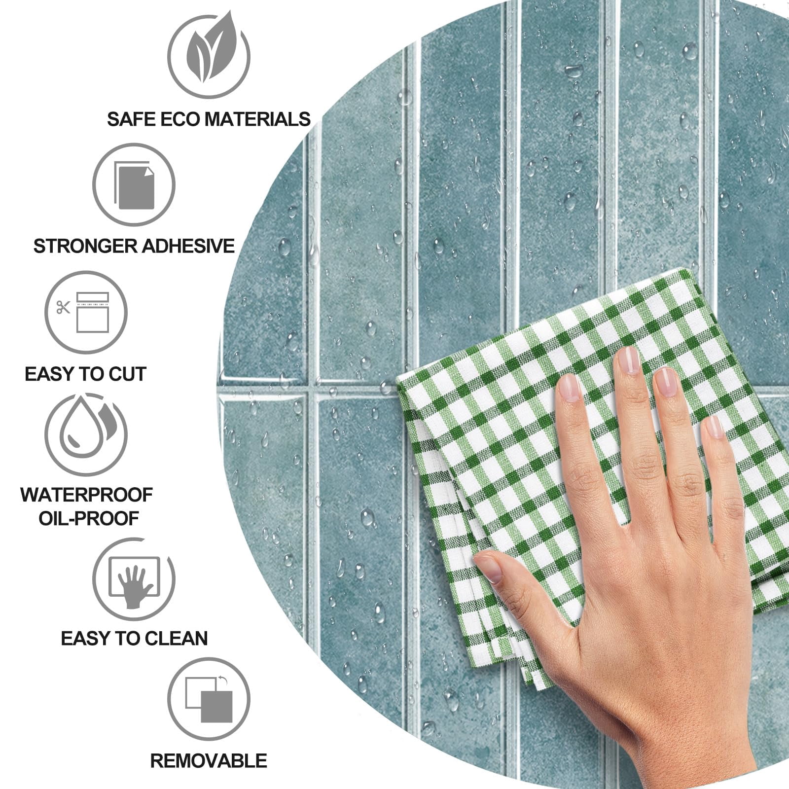 10 Sheets 12inch/30.5cm 3d Vinyl Backsplash Tiles  Self-adhesive Peel And Stick Wall Tile Stickers On Subway For Kitchen Bathroom Light Blue Gray