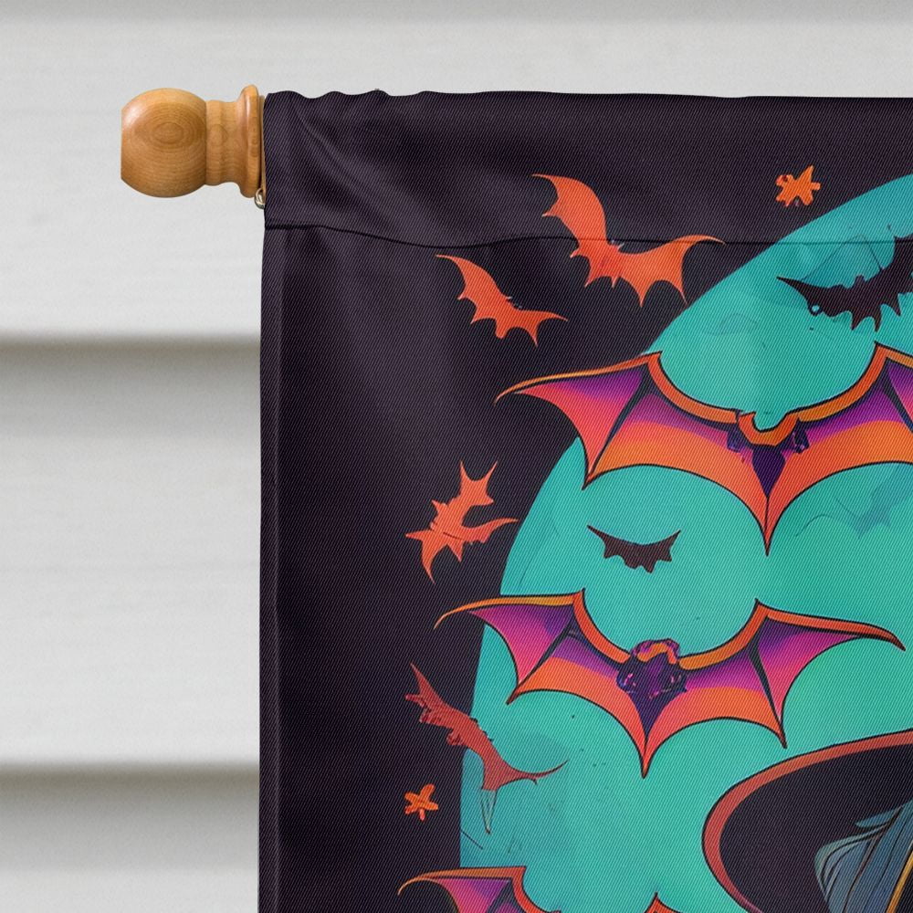 Halloween Border Terrier Dog House Flag 28x40IN Double-Sided Polyester Decorative Sleeve Pole Flag for Outdoor Home Garden
