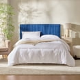 thumbnail image 2 of Virtu King Headboard Only,King Size Upholstered Velvet Bed Headboard, Wall Mounted, Peel and Stick, No Tools Required, Navy, 2 of 10