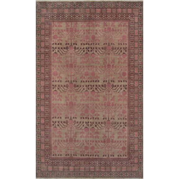 Momeni Banaras Traditional Hand Knotted Wool Pink Area Rug 2' X 3'