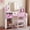 White, variant on Jolie Vallee Princess Makeup Desk for Little Girls, 3-in-1 Kids Vanity Set with Chair & Lighted Mirror, Toddler Pretend Play Dressing Table with Bookshelf & Storage Cabinet, White