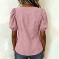 thumbnail image 6 of CHGBMOK Womens Summer Peplum Tops Sqaure Neck Ruffle Sleeve Blouses Fit Flowy Shirts Solid Casual Tees, 6 of 7