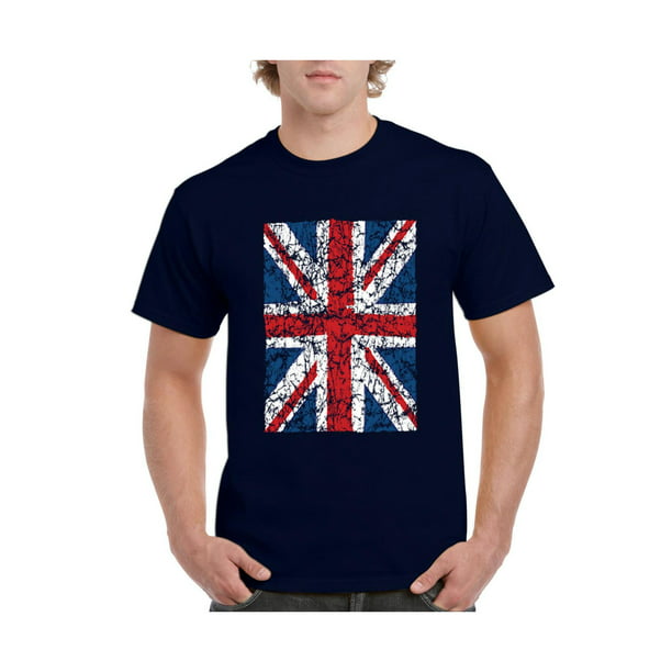 IWPF - Mens Union Jack British Flag Short Sleeve T-Shirt - Walmart.com ...