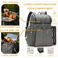 thumbnail image 4 of Picnic Backpack for 4, Picnic Basket Set, Leakproof Picnic Bag, Beach Cooler Backpack with Insulated Cooler Wine Pouch,Picnic Blanket, Double Deck Picnic Backpack for Beach,Camping,Park(Grey), 4 of 12