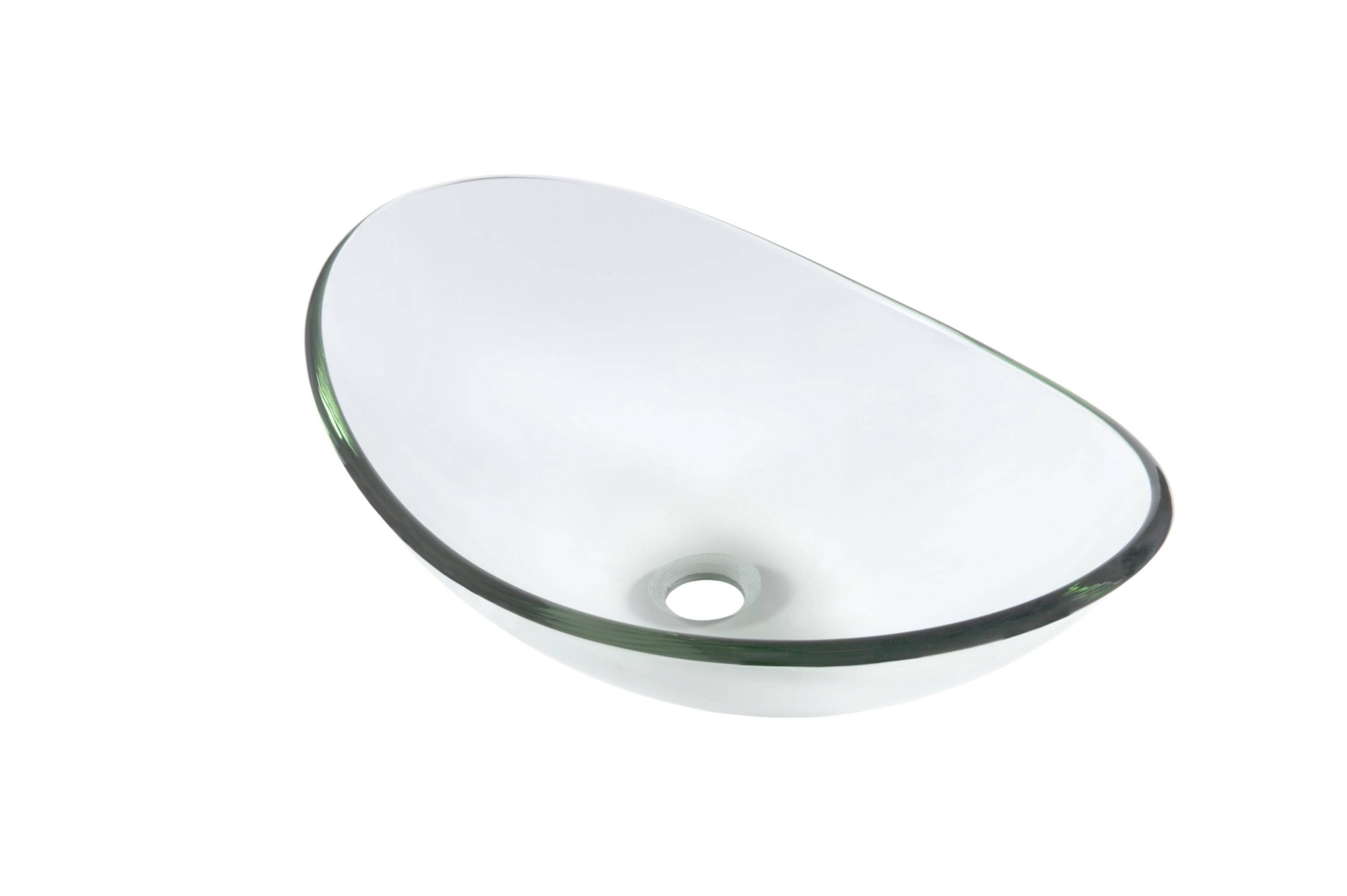 Miseno MNO-C423-BN Oval 21-1/2" Glass Vessel Bathroom Sink; Brushed Nickel Drain