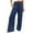 Navy, variant on Women's Linen Summer Palazzo Pants,Womens Casual Wide Leg Palazzo Pants 2024 Solid Color Comfy Breathable High Waisted Side Split Lounge Yoga Long Trousers with Pockets