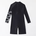 thumbnail image 4 of mgoYE Boys One Piece Swimsuit Zipper Rash Guard Kids Long Sleeve Bathing Suits UPF 50+ Sun Protection Swimwear 7-12Y(Black,9-10 Years), 4 of 8