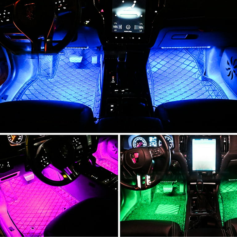 For Auto Truck Interior Decor Neon Atmosphere LED Light Strip RGB  Colors+Remote