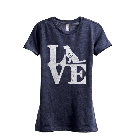 Love Labrador Women's Fashion Relaxed T-Shirt Tee Heather Navy X-Large