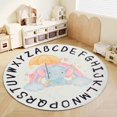 thumbnail image 4 of TEMBR Round Kids Playroom Rug-Alphabet Nursery Rug for Bedroom - Playtime Collection, Learning & Game Carpet for Classroom, Best Shower Gift for Infant Toddlers (Round 47.2", ABC Elephant), 4 of 7