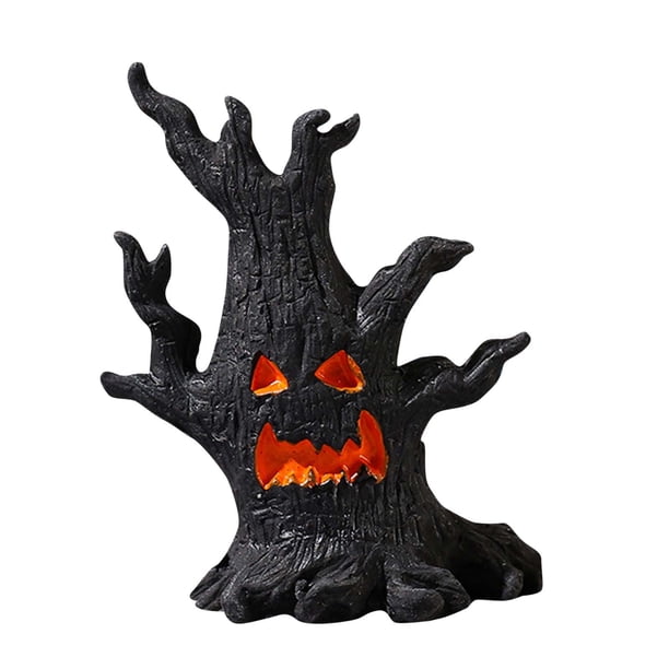Caras De Árbol De Halloween Figurita Tree Monstéŕ | Estatua Realista De Árbol De Halloween | Figurita Con Cara De Árbol | Adorno Para Mesa Halloween En Interiores Y Exteriores