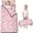 Unicorn and Star Pink Pattern, variant on Unicorn and Star Beige Pattern Teens Toddler Nap Mat with Pillow, Sleeping Mat Bag for Preschool Daycare 59"x22"