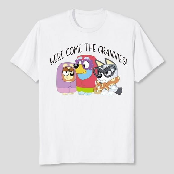 Here Come The Grannies, Blue.y Cartoon Shirt, Men's And Women's Graphic Tee 100% Cotton by TBun, Full Sizes S-5XL