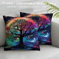 thumbnail image 3 of Orinice Tree of Life Moon Stars Graphic Decorative Cushion Throw Pillow Cover 1PC for Home Bed Sofa Couch Bedroom 20x20in, 3 of 5
