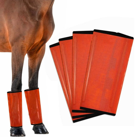 4-piece Set Horse Fly Boots ,Mesh Boots for Horses, Non-Slip Horse Fly Leggings No More,Breathable Mesh Horse Flyproof Leggings with Stay-Tight Fit