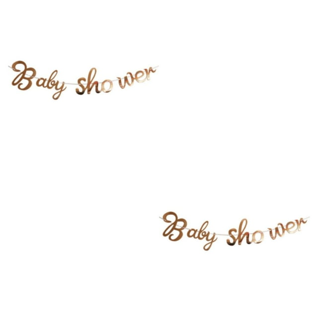 Destyer Reusable And Unique Baby Shower Banner For Memorable Celebration Good Rose Gold babyshower 2Set