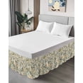 thumbnail image 4 of Sage Green Yellow Botanical Wrap Around Bed Skirts for Queen Bed 18" Drop,Bed Skirt with Adjustable Elastic Belt Dust Ruffle Bed Valance for Bedroom Hotel Luxury Spring Summer Vintage Bed Frame Cover, 4 of 7