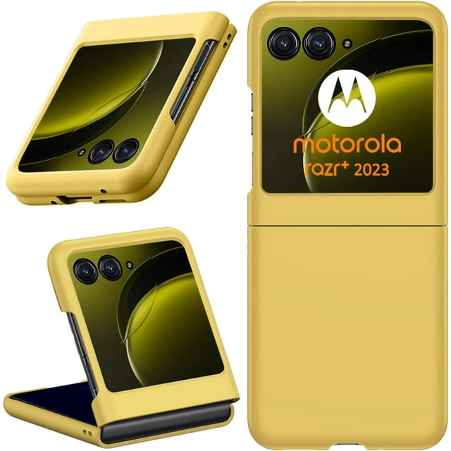 Tianle Compatible with Motorola Razr+ 2023 Case, Scratch-Resistant Ultra-Thin Skin-Friendly PC Protective Bumper Case for Motorola Razr Plus 2023, Moto Razr Plus, Yellow