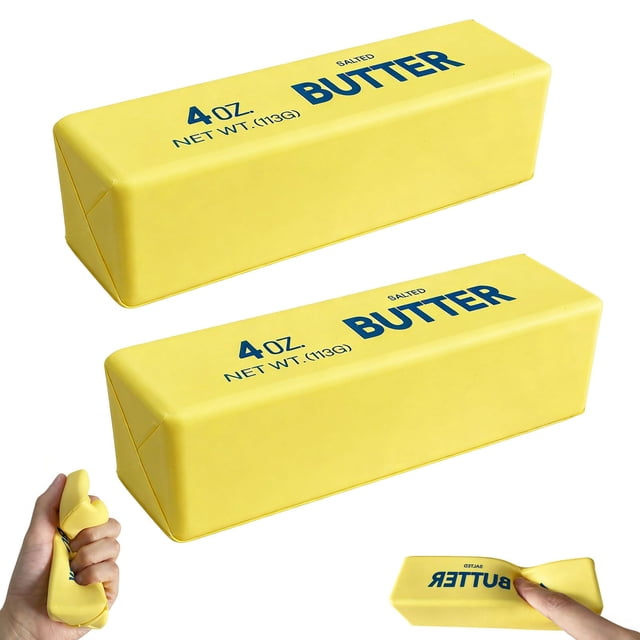Pelotas antiestrés KBEGYGM, juguete fidget de barra de mantequilla, 2 piezas