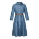thumbnail image 1 of Vestidos Para Mujer Midi Vestidos de Moda Denim Solapa Denim Cuello Cuadrado Panelado Camisa Abotonada Vestido Odeerbi ODB167016, 1 of 6