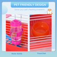 thumbnail image 4 of Red 2-Story Hamster Cage with Exercise Wheel and Water Bottle, Small Pet Habitat for Gerbils and Mice, Metal and Plastic Construction, 4 of 7