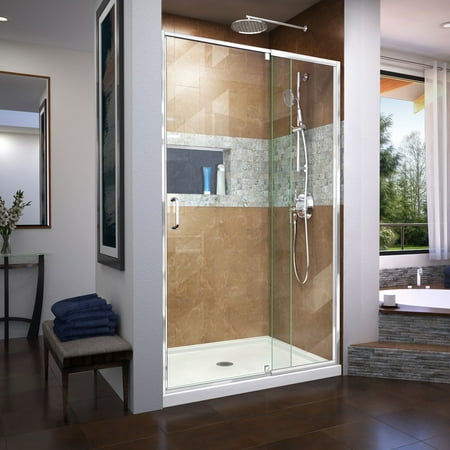 Dreamline Flex 44 48 In W X 72 In H Semi Frameless Pivot Shower