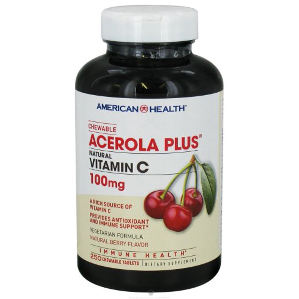 American Health Acerola Plus Natural Vitamin C Chewable Berry 100 Mg