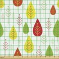thumbnail image 2 of Autumn Fabric by the Yard, Minimalist Abstract Leaves Continuous Floral Plain Background Print, Decorative Upholstery Fabric for Sofas and Home Accents, Lime Green and Dark Coral by Ambesonne, 2 of 5