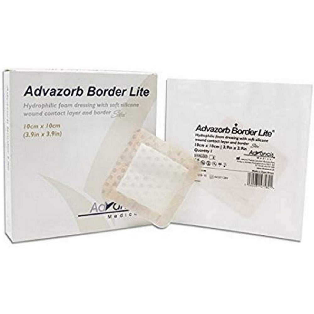 Hydrophilic Foam Dressing with Border and Silicone Lite 4 x 12. Pack of