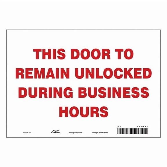 Condor Safety Sign,7 in x 10 in,Vinyl 471W47