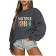 thumbnail image 2 of CaiJunJia Sweatshirts for Womens Women's Fall Letter Graphic Crewneck Sweatshirt Winter Long Sleeve Casual Drop Shoulder Pullover Tops, 2 of 4