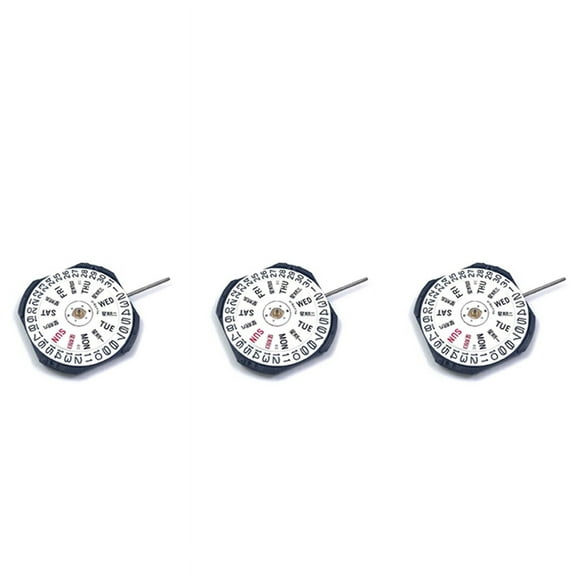 3X Watch Movement for Japanese VX43E Movement VX43 Three-Pin Double Calendar Window Quartz Movement with Battery