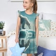thumbnail image 4 of Fotbe Polar Bear On Iceberg Vestido de Dormir para Niñas de 3 a 10 Años, Mangas Cortas, Estilo Princesa, Pijama Camisón con Mangas Voladas-Small, 4 of 6