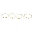 thumbnail image 2 of Teissuly 4Pcs Elegant Women's Flower Bangle Cuff Bracelet Jewelry Gold Set, 2 of 2