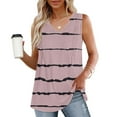 thumbnail image 2 of Timegard Womens Summer Tops V-Neck Striped Pleated Sleeveless Comfy Casual Tunic Tops for Leggings, 2 of 6