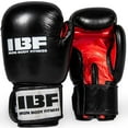 thumbnail image 1 of IBF Iron Body Fitness Boxing Gloves – Pro Series – Cowhide Leather - Shock Absorbing Padding – Breathable & Moisture Repellent – 8 cm (3.15") Extra-Wide Wrist Strap – Available in 10 – 16 oz., 1 of 5
