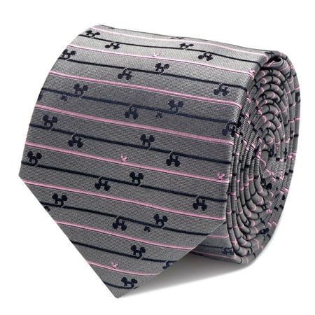 CUFFLINKS INC Mens Mickey Mouse Striped Gray Tie (Gray) - Modern Stylish Jewelry