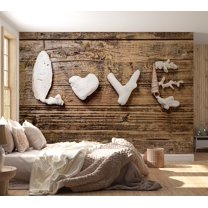 Tiptophomedecor Background & Patterns Wallpaper Wall Mural - Declaration Of Love On Wood