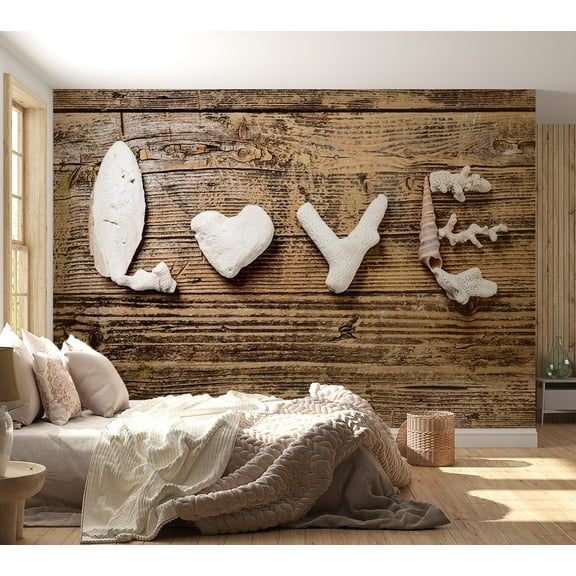 Tiptophomedecor Background & Patterns Wallpaper Wall Mural - Declaration Of Love On Wood