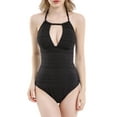 thumbnail image 1 of Women Halter One Piece Swimsuits Sexy V Neck Cut Out Monokinis, 1 of 8