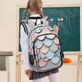 thumbnail image 7 of FORMRS Unisex School Backpack 17" Student Travel Bag with Laptop Compartment, Blue Shimmering Pattern, 7 of 7