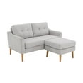 thumbnail image 5 of Serta Brighton Mid-Century Modern Style 2 Seater Loveseat with Ottoman, Light Grey Fabric, 5 of 8