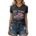 thumbnail image 2 of Conairie 250 Anniversary USA Shirt for Womens American Falg Graphic V Neck Patriotic 1776-2026 July 4th T-Shirts Casual Short Sleeve Basic Work Tee Vacation Clothes WH3 L, 2 of 4