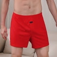 thumbnail image 2 of khonts,Men's Cotton Boxer Briefs Soft Underwear Breathable Pajamas Shorts Elastic Waist Comfortable Loose Underpants Red XL, 2 of 4