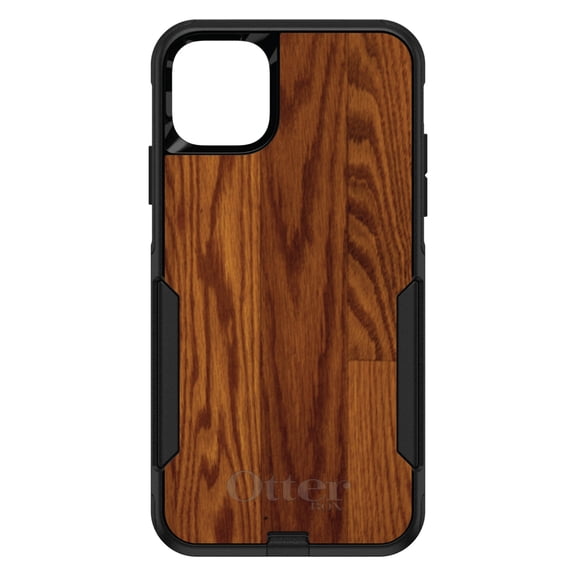 DistinctInk OtterBox Commuter Custom Case for Apple iPhone 15 (6.1" Screen) - Printed Wood Grain Image - Shockproof Protection