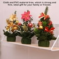 thumbnail image 4 of Cloth Ribbon Jingle Bell Christmas Pine Tree Desk Small Tree Home Office Decoration Mini Xmas Craft Decoration Home Office Show Window Ornament Gift, 4 of 8